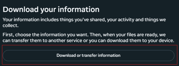 Click Download Information