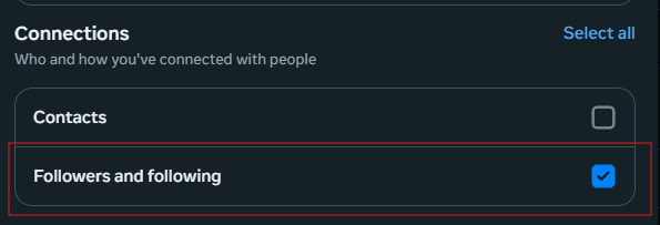 Select Followers and Following
